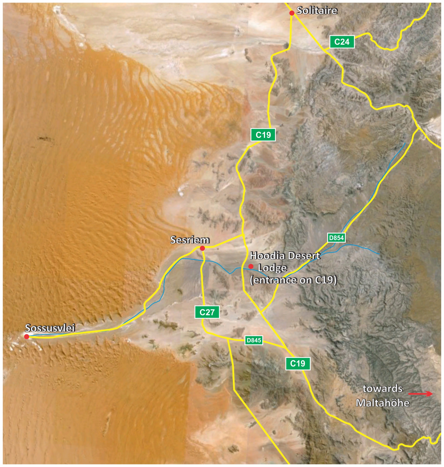 Hoodia Desert Lodge Map